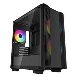 CASE GAMING RGB DEEPCOOL CC360 MINI TOWER VENTILADORES 3 DE 140MM CON VIDRIO LATERAL Y MALLA FRONTAL 120R-CC360-BKAPM3-G1 NEGRO