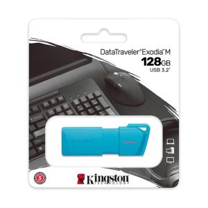 MEMORIA USB 128GB 3.2 KINGSTON DT EXODIA M NEON AZUL KC-U2L128-7LB