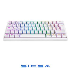 TECLADO GAMING RGB EAGLE WARRIOR KAY182U0002C 60% MECÁNICO INALÁMBRICO BT ESPAÑOL BLANCO