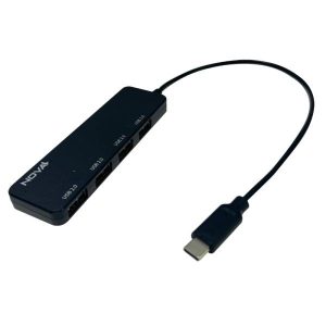 HUB NOVA AHB1S240001C 5 EN 1 USB-C 4 PUERTOS UBS-A 2.0 480MBPS NEGRO
