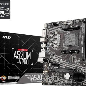TARJETA MADRE MSI A520M-A PRO AM4 MICRO-ATX DDR4 911-7C96-034 NEGRO