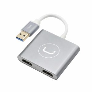 HUB UNNO TEKNO HB1102SV USB-A 2 PUERTOS HDMI PLATEADO