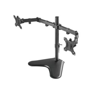 SOPORTE DE ESCRITORIO PARA MONITORES UNNO TEKNO TM8001BK COMPATIBLE CON MONITORES PLANOS DE HASTA 32" CAPACIDAD DE 8KG CADA UNO CON ORGANIZADOR DE CABLES NEGRO